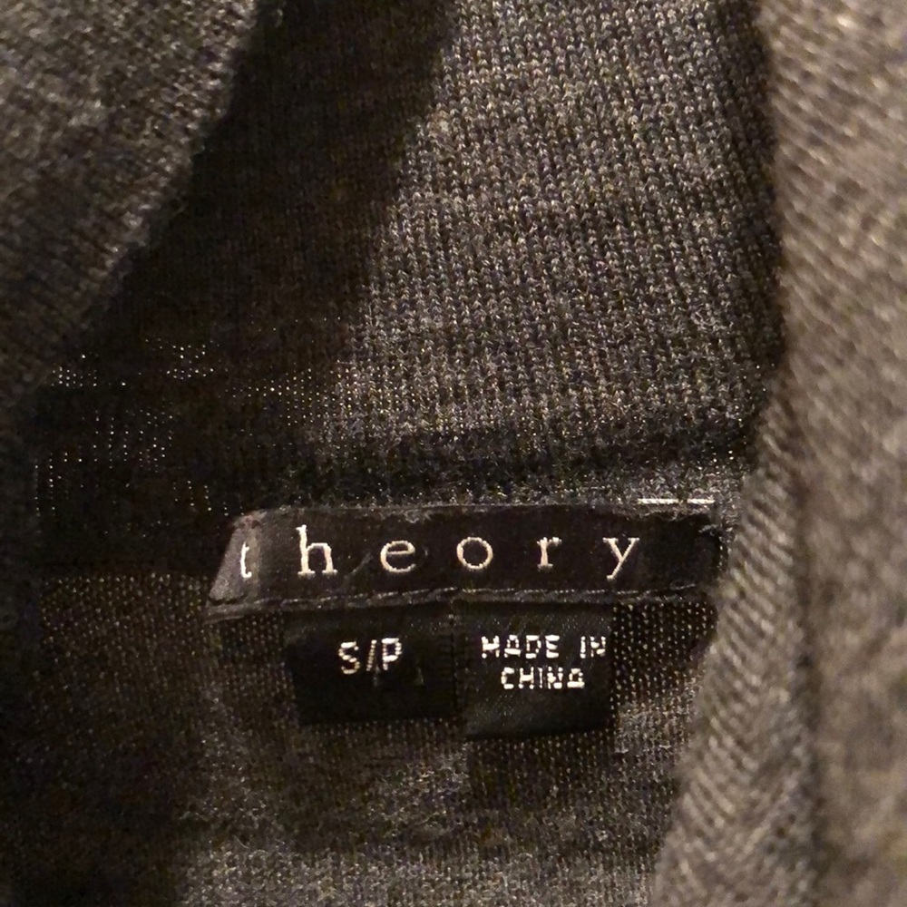 Theory Charcoal Grey Wool Turtleneck, Size Petite - image 2